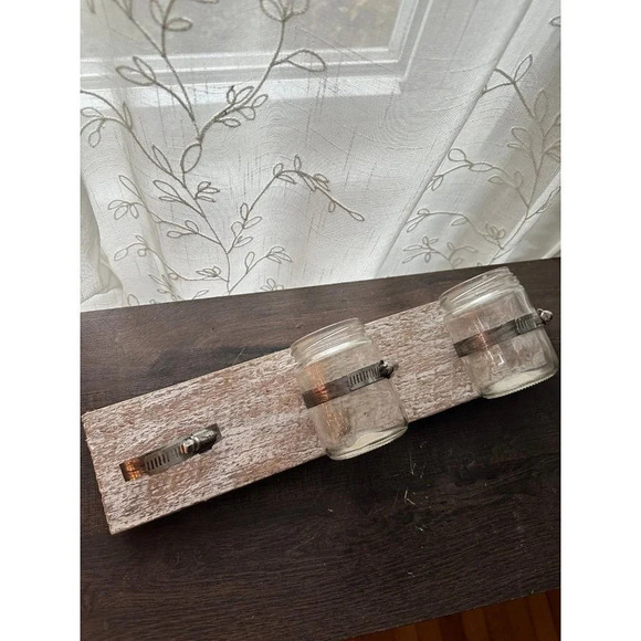 Stonebriar Collection Wooden hanging decor with jars - Picture 1 of 11